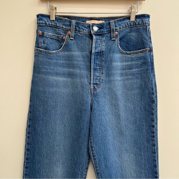 Levi’s Premium Denim RIBCAGE Straight Ankle Jeans In Jeans Color Women’s Size 30 - Picture 5 of 16